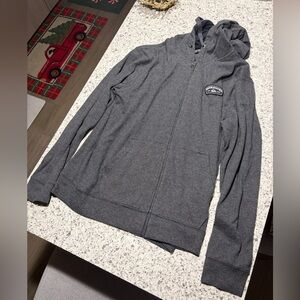 Quiksilver Gray Hooded Zip-Up Sweater